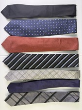 Lot of 7 Neckties Branded - Calvin Klein - Patterns,Size and Color Vary - Clean