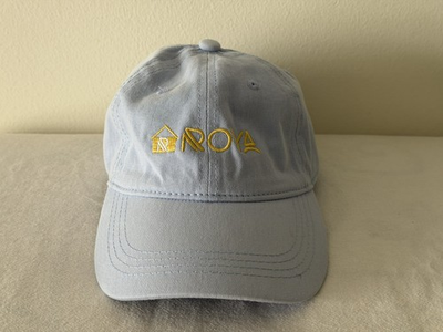 #ad #ad ROYA Light Blue Cotton Adjustable Baseball Cap Hat Yellow Embroidered Logo $13.99