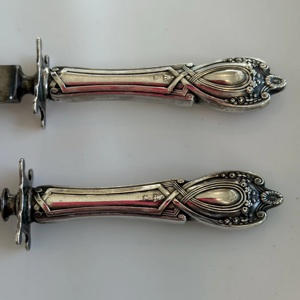 Juego de talla de carne de plata esterlina Monticello by Lunt 2 piezas con acero inoxidable 9 1/2" Foto 2 de 4