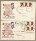 Australia 1949 WW Lawson FDC Cover x2 inc Registered Imprint Block 4