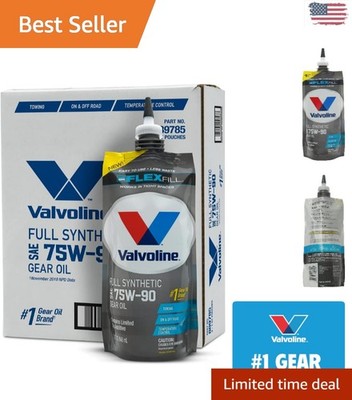 Flexfill SAE 75W-90 Full Synthetic Gear Oil 1 QT, Case of 4 for Optimal Perfo...