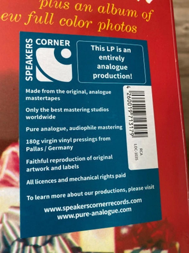 RCA VICTOR LOC-1035 ELVIS PRESLEY CHRISTMAS ALBUM SPEAKERS CORNER LP - Bild 3 von 4