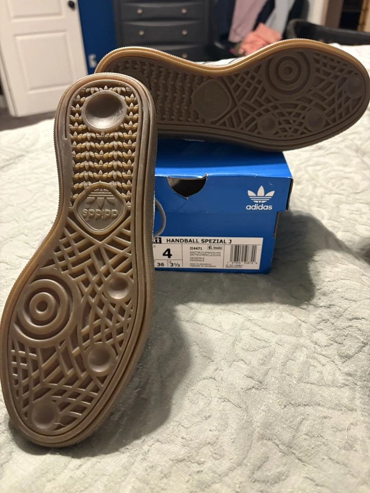 Adidas Handball Spezial J Suede Sneakers Unisex Shoes Gray US 4 - Image 3 of 4