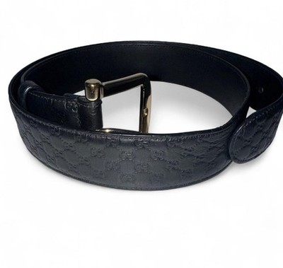 グッチ マイクログッチシマ 281548 ベルト GUCCI Black Belt GG Pattern Micro Shima Leather 281548 Gold