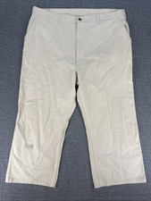 VTG Oshkosh Bgosh Jeans Men 40x25 White Baggy Carpenter Talon Zipper Made In USA
