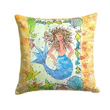 Caroline's Treasures 8082PW1414 Mermaid Decorative Pillow 14H x 14W Indoor