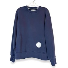 Tory Burch Sport Sweatshirt Blue Tennis Prep Y2K Embroidered Patch Preppy Large