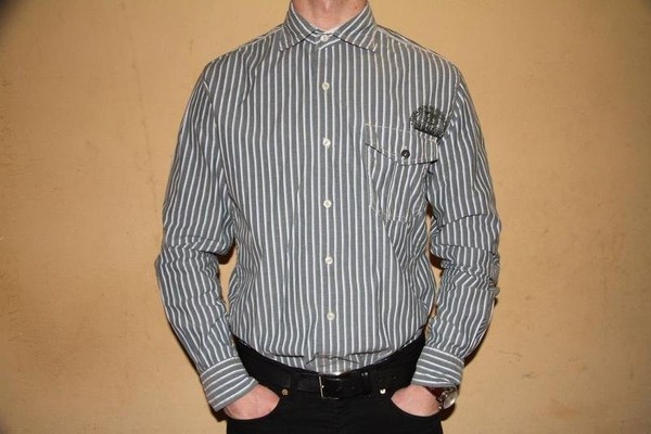 Men Napapijri Shirt Grey 40 /L / 48 #B6SC