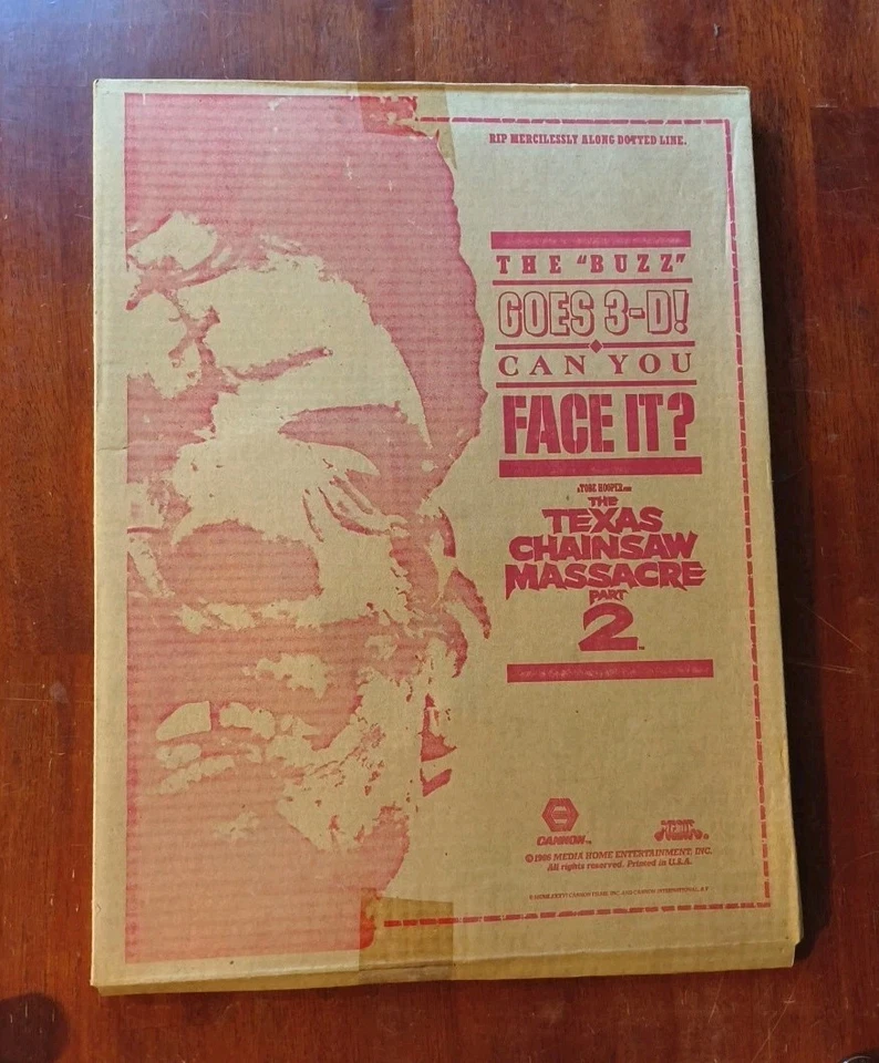 Texas Chainsaw Massacre Part 2 3D 灯箱视频商店展示插入件-罕见  — 第 2/4 张图片