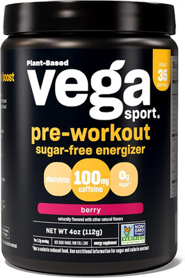 Vega Sport Sugar Free Pre-Workout Energizer, Berry - Plant Based Pre Workout