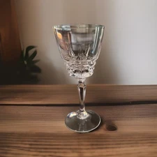 W.M. Dalton Cherbourg Lead Crystal Wine Goblet Water Glass France Vintage 7.5”