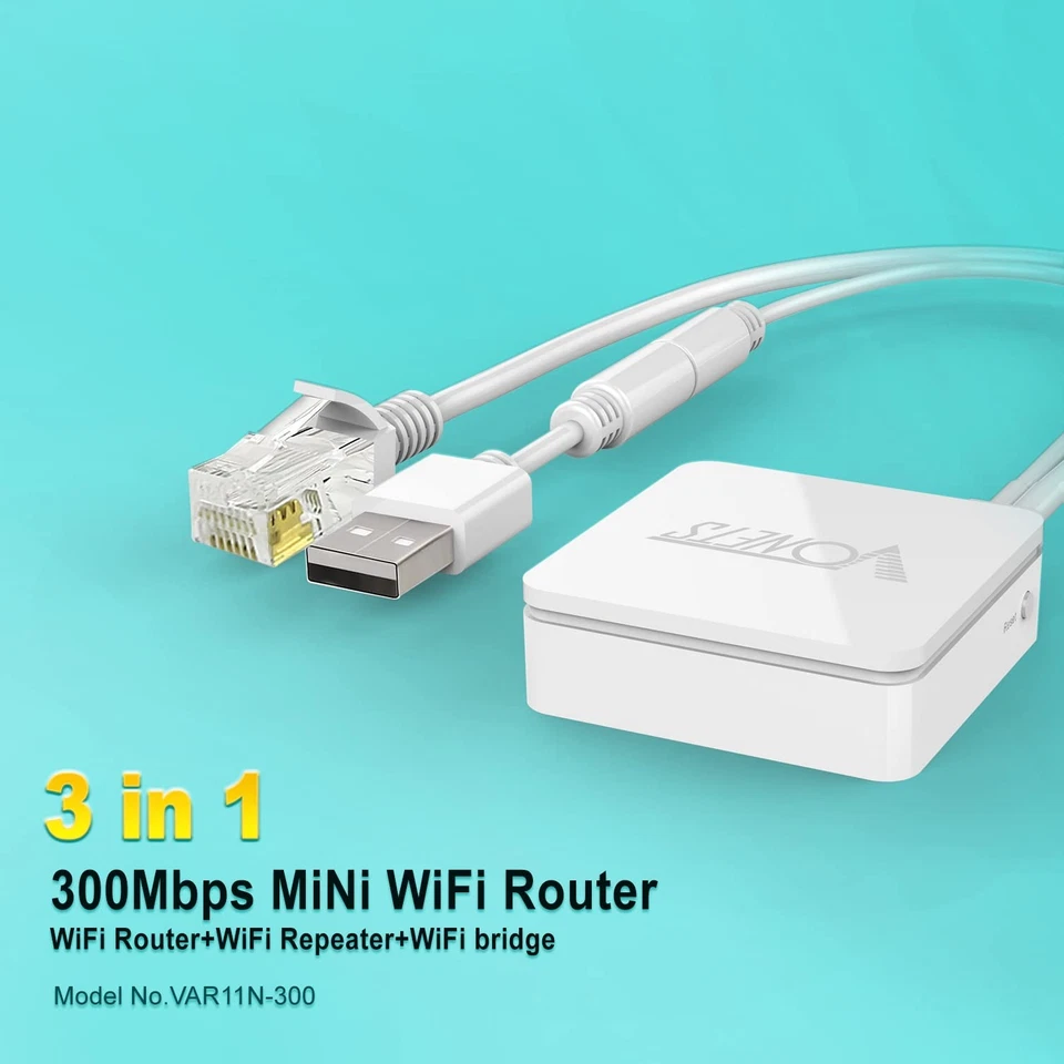 VAR11N-300 WiFi Bridge/Wireless Repeater/Mini Router/Ethernet to WiFi Convert... - Image 2 of 4