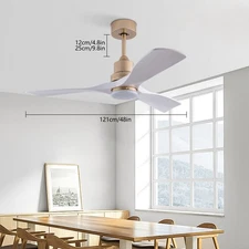 Low Noise Indoor Lighting Fixtures Remote Control 48" Led Ceiling Fan Light