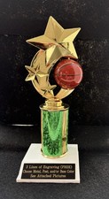 5 1/2 Basketball 3-Star Spinning Trophy With 3 Post. Please See All Photos
