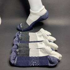Bombas Men's Ankle Socks 4 Pair Pack Navy Blue White Gray Size L Large New