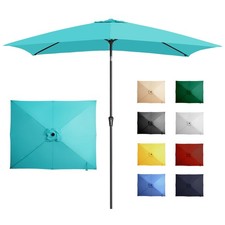 6.5x10FT Rectangular Patio Umbrella Outdoor Table Umbrella w/Push Button Tilt...