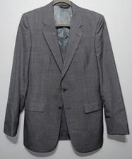 VTG Christian Dior Monsieur Mens Gray Micro Check Blazer Suit Jacket Made USA