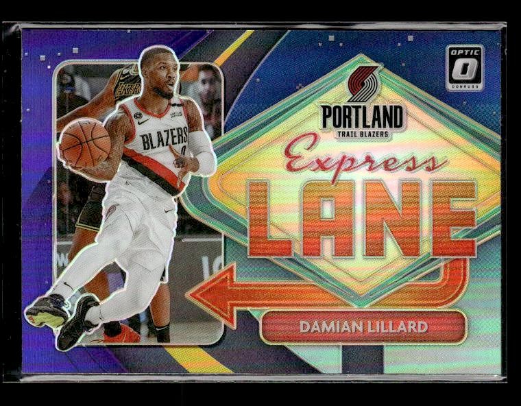2020-21 Donruss Optic #8 Damian Lillard Express Lane Purple Trail Blazers