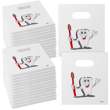 200 Pcs Dental Bags for Patients Bulk 9 x 8 Inches Plastic Dental Tooth Merchand