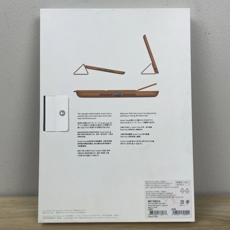 Genuine Apple IPad Mini 4/ 5TH Gen Smart Case Leather Cover Charcoal Grey New - Image 2 of 4