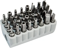 Klein Tools 32525 Tamperproof Bit Set, 32-Piece, Magnetic, TORX, Small, Gray 