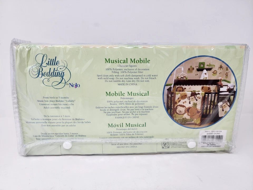 Pequeña Ropa de Cama de Nojo Bebé Safari Musical Móvil Mariposa Mono Rana Nuevo Foto 3 de 4