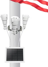 Solar Flag Pole Light, Flagpole Light Solar Powered, 3 Super Bright PC Crystal L