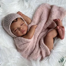 Lifelike 19in Reborn Baby Dolls Soft Cloth Body Sleeping Biracial Newborn Gifts