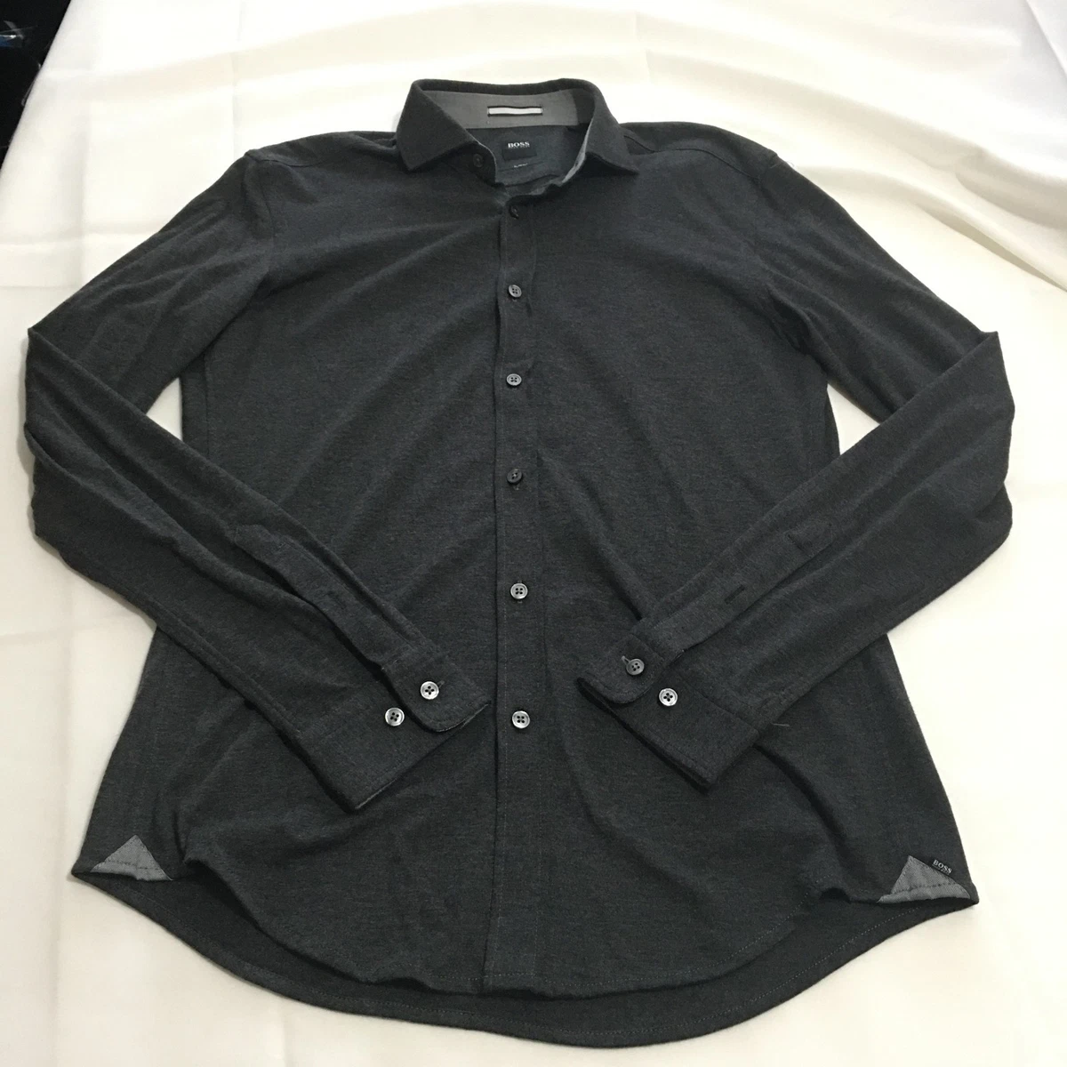 slim fit dress slacks Hugo Boss Sport Shirt Midnight Blue Pattern - Slim Fit XXXL REDUCED