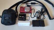 Sony Cyber-Shot DSC-W690 16.1MP Digital Camera 10x Zoom Red SD Charger Bundle