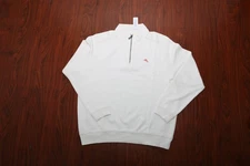 Tommy Bahama Nassau Half Zip Pullover Sweater Sweatshirt Coconut Nassau White