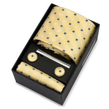 Men  s 8cm Silk Tie Set   Luxury Necktie Handkerchief Cufflinks Gift Box
