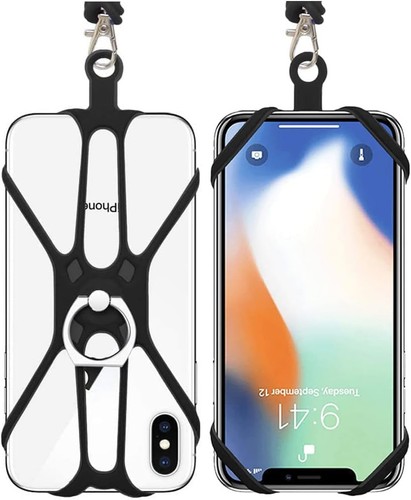 2 Pcs Cell Phone Lanyard Crossbody with Adjustable Neck Strap and Black