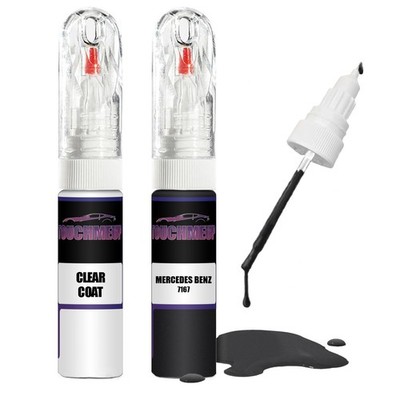 Lackstift für MERCEDES BENZ TIEFDUNKELGRAU 7167 Klarlack Pinsel Kratzer Fix Kit