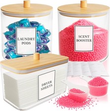 Laundry Pods Containers for Organizing Dryer Sheet Holder Jars with Lids