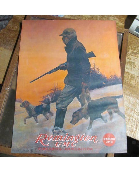 Vintage Remington UMC Poster Hunting Scene 18x24
