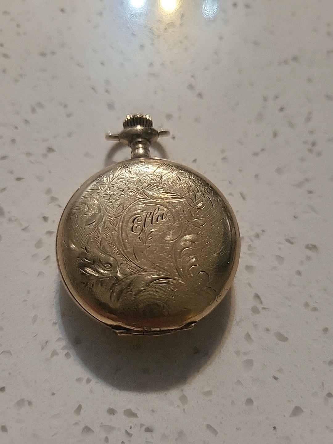 1912 Elgin Gold-Filled Open Face Fancy Dial Pocket Watch