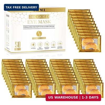 CHMI Under Eye Patches (50 Pairs) - 24K Gold Eye Patches for Puffy Eyes, Dark Ci