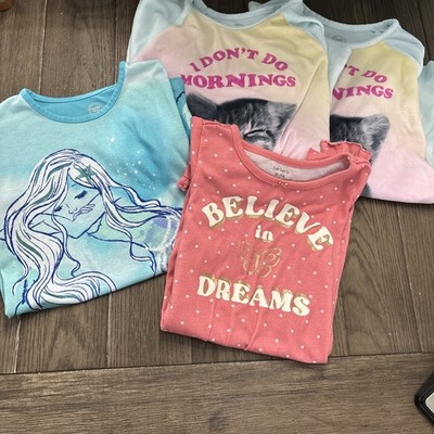 Lot of 4 Girls Size 6-7 Night Gowns. Long & Short Sleeve. See Photos