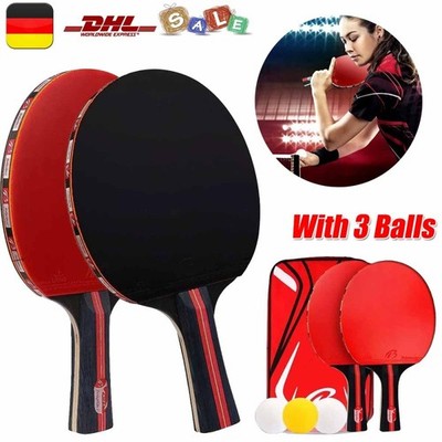 Tischtennis Set, 2x Tischtenniskelle 3x Tischtennisball, Ping Pong Set NEU DHL