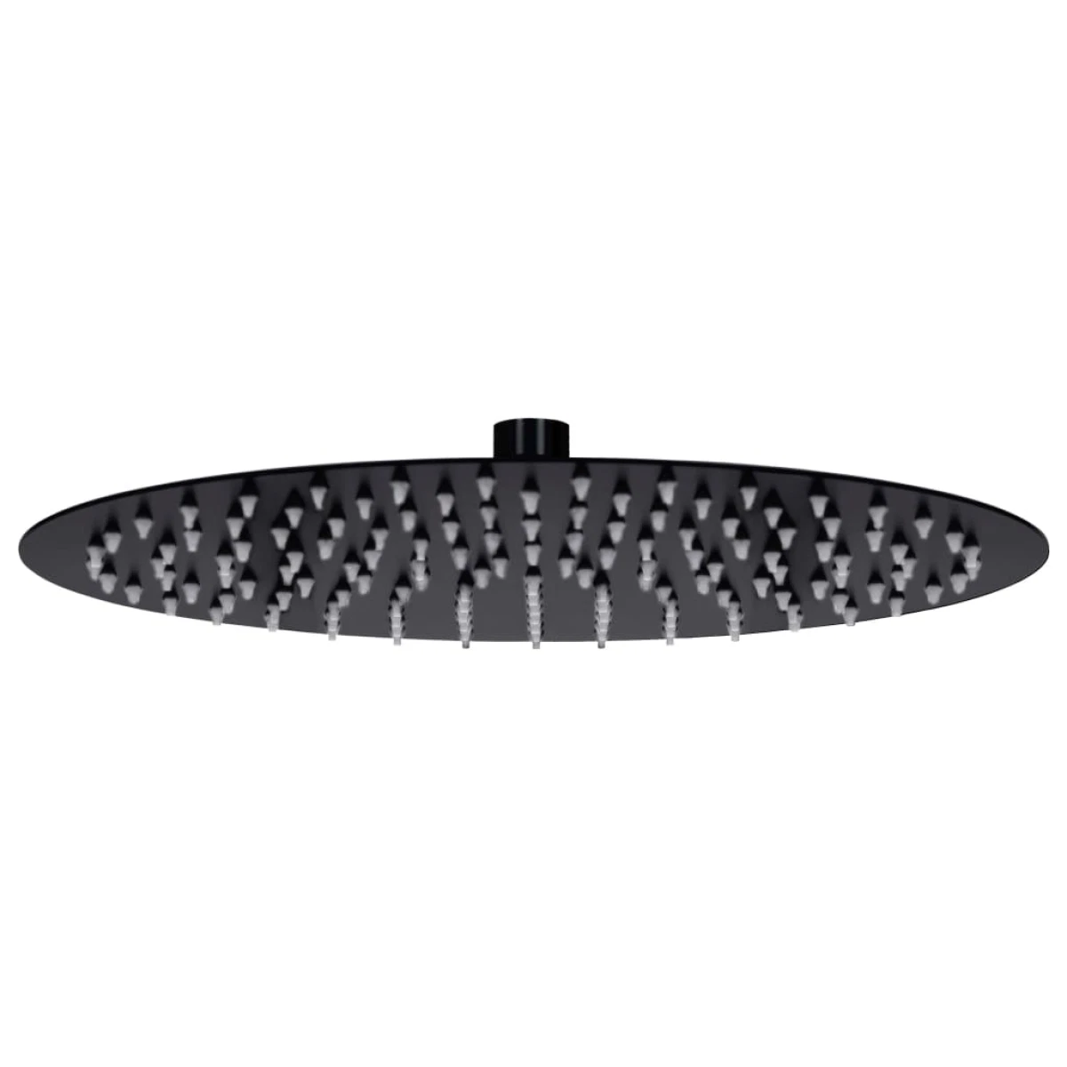 Rain Shower Head 30cm Black Stainless Steel Round 95 Nozzles Anti-Limescale Wall