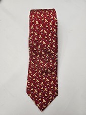 Vineyard Vines Men  s Red Silk Necktie with Golf Club  Bird Pattern Classic Tie