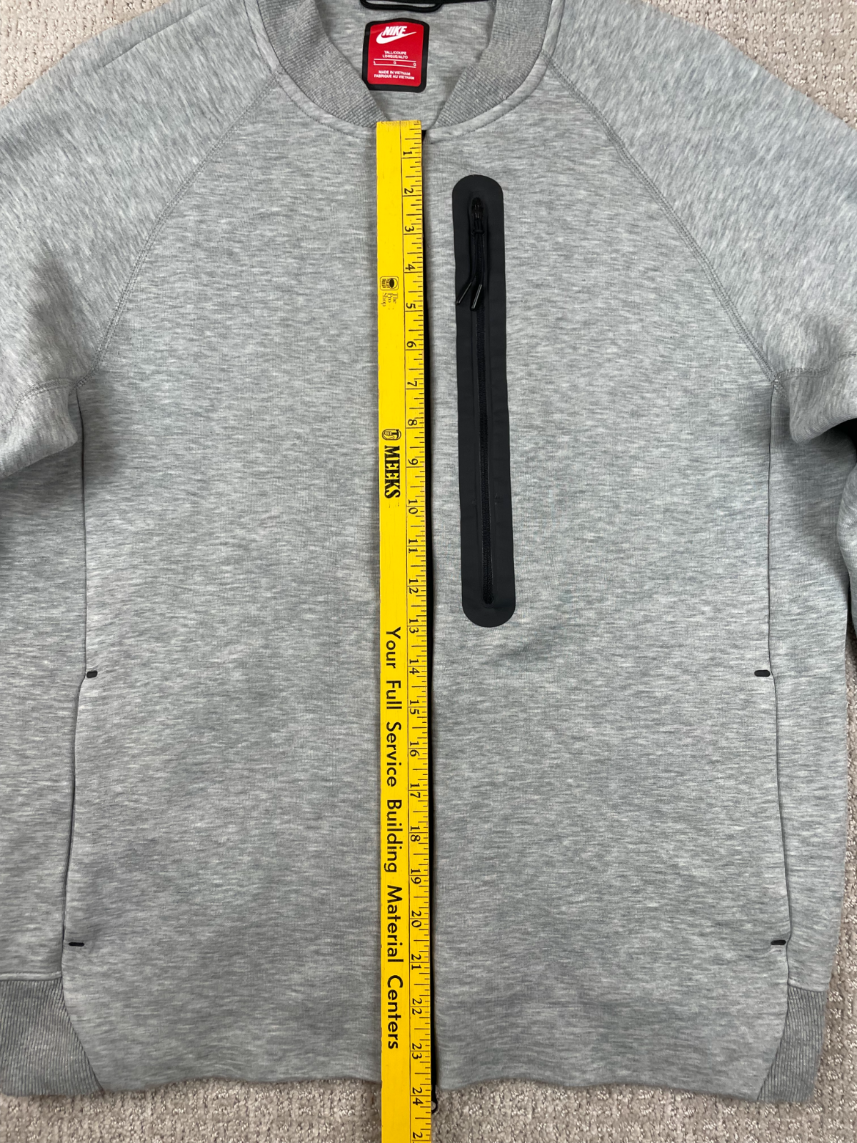 SACAI X NIKE Nike Sportswear Giacca Uomo Taglia L Alta Pile Tecnico Full Zip Bomber Grigio Pista