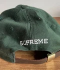 Casquette chapeau vert FW19 FW20 Supreme chino sergé gel S logo 6 panneaux