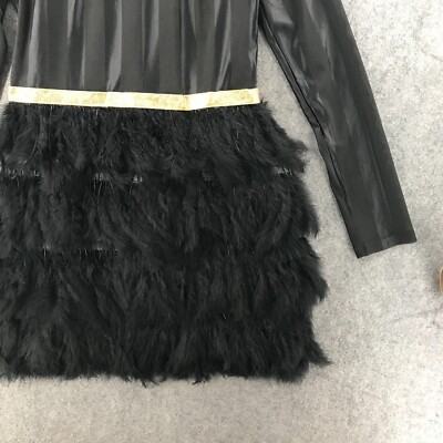 Pretty little Thing Womens Fawn Black Feather Skirt Bodycon Party Dress  Size 8 | eBay