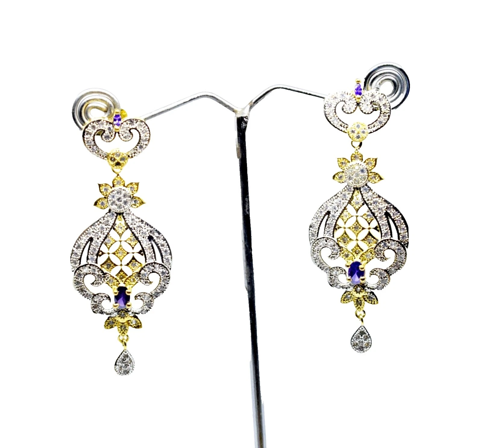 Chapado en Oro Amarillo Perla Rhinestone Joyería de Moda