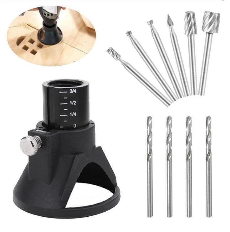 Steel Rotary Sanding Tool Cutting Guide HSS Router Drill Bits Set For Dremel