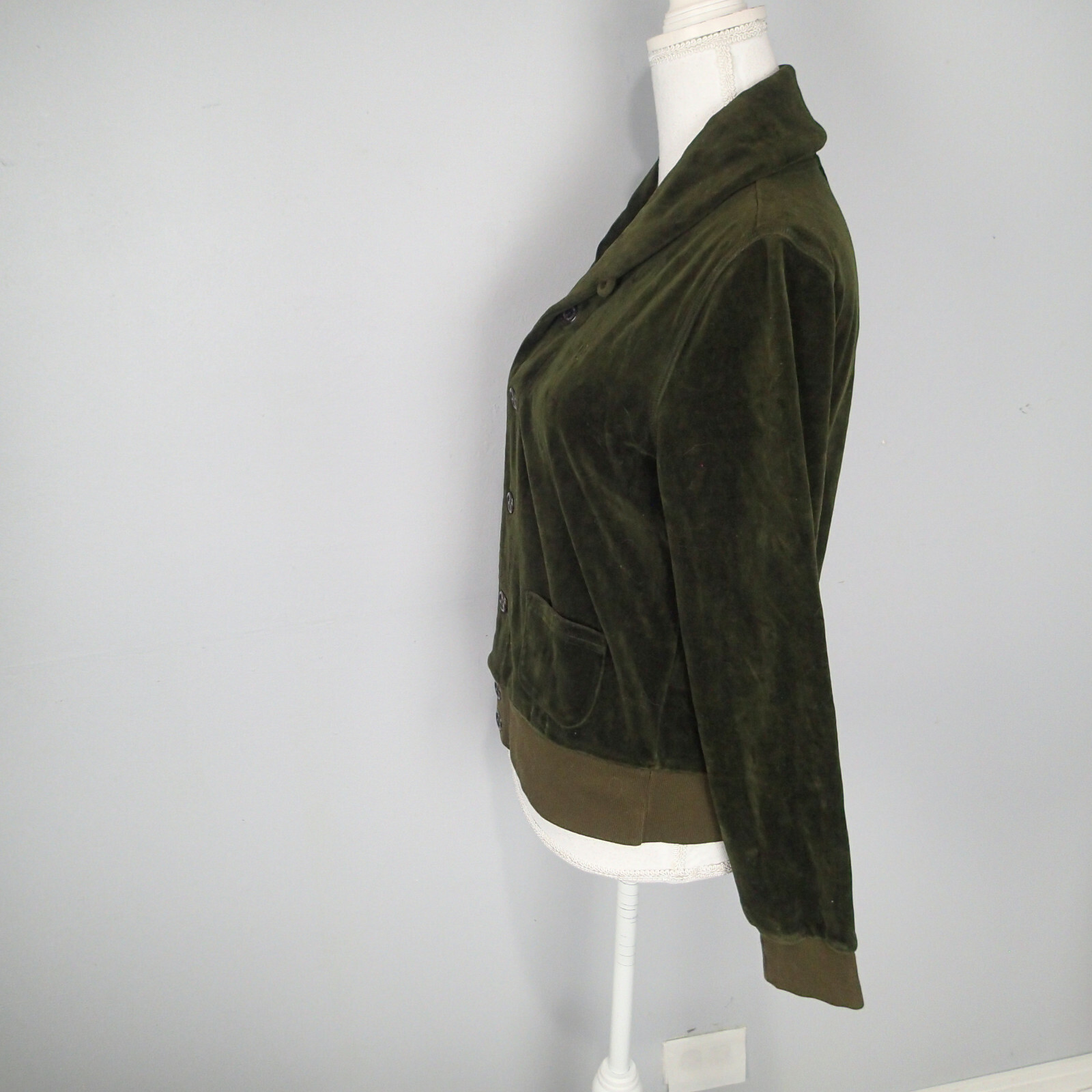 Ralph Lauren Womens Olive Green Velvet Soft Bomber Ja… Gem