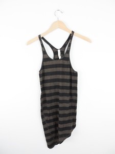 Women-039-s-Lululemon-Brown-amp-Black-Striped-Workout-Tank-Top-Shirt-Size-4