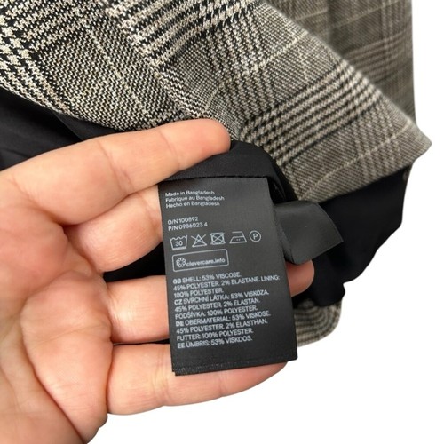 H&M Oversize-Blazer Einreiher dunkelgrau kariert Langarm Größe S - Bild 6 von 8